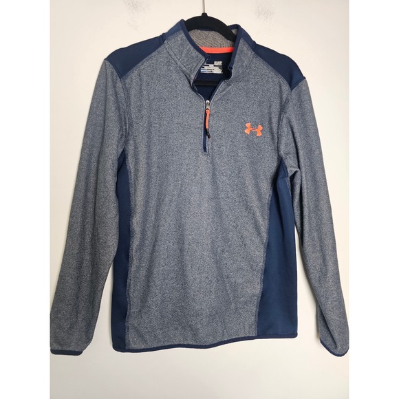 Under Armour Other - Athletic Under Armour ColdGear 1/4 Zip Pullover Mens Small Blue Gray Mock Neck